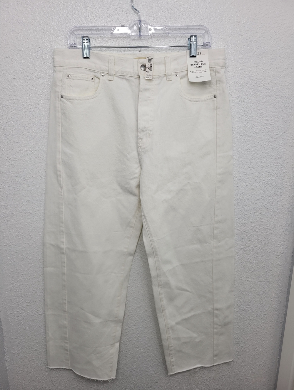 Madewell Pieced Barrel-Leg Jeans NV384 NWT Size 29 White - Picture 3 of 8